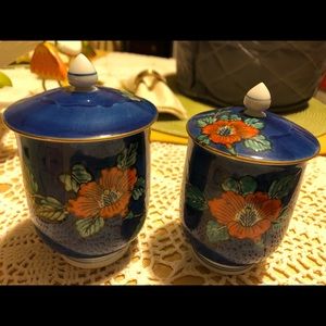 Japanese Tea Cups w/lids. Set of two.